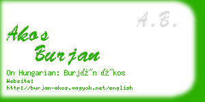 akos burjan business card